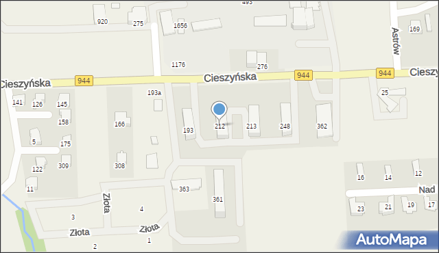 Jaworze, Cieszyńska, 212, mapa Jaworze