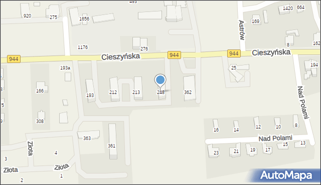 Jaworze, Cieszyńska, 248, mapa Jaworze