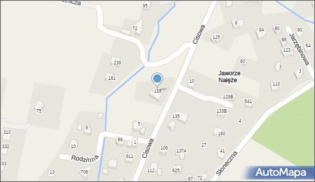 Jaworze, Cisowa, 118, mapa Jaworze