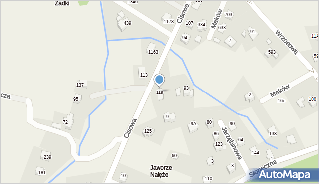 Jaworze, Cisowa, 119, mapa Jaworze