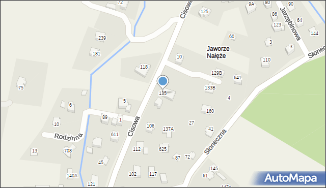 Jaworze, Cisowa, 135, mapa Jaworze