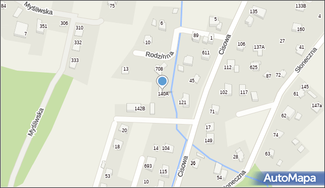 Jaworze, Cisowa, 140A, mapa Jaworze