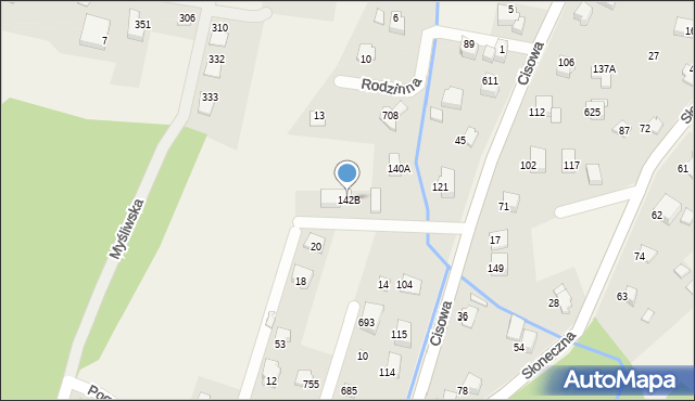 Jaworze, Cisowa, 142B, mapa Jaworze