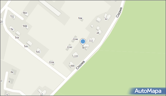 Jaworze, Cisowa, 8, mapa Jaworze