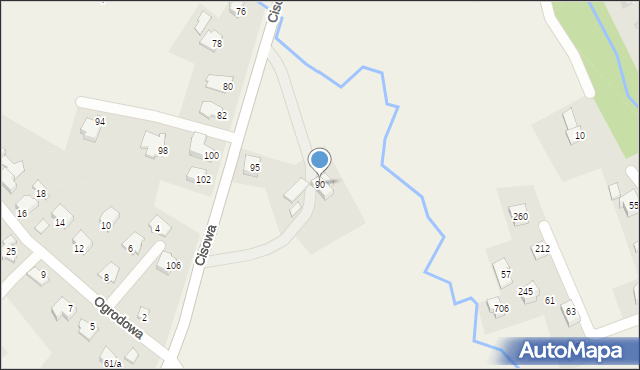 Jaworze, Cisowa, 90, mapa Jaworze