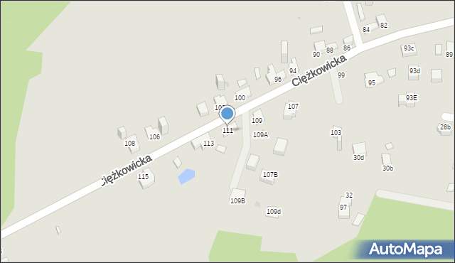 Jaworzno, Ciężkowicka, 111, mapa Jaworzno