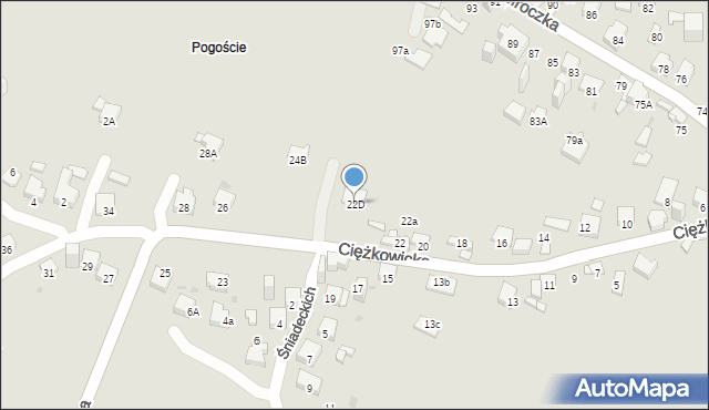 Jaworzno, Ciężkowicka, 22D, mapa Jaworzno