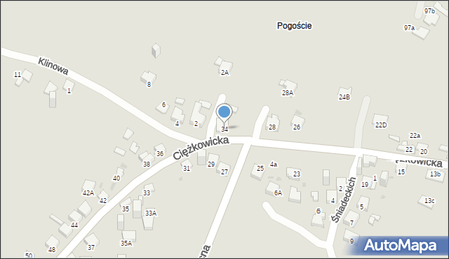 Jaworzno, Ciężkowicka, 34, mapa Jaworzno