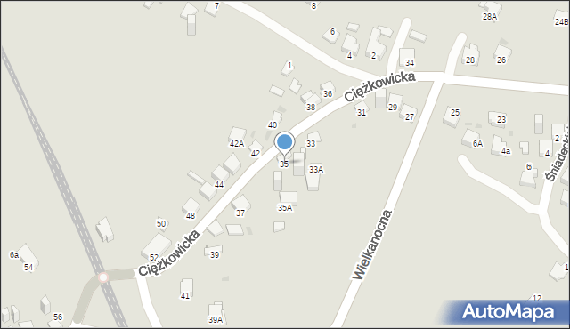 Jaworzno, Ciężkowicka, 35, mapa Jaworzno