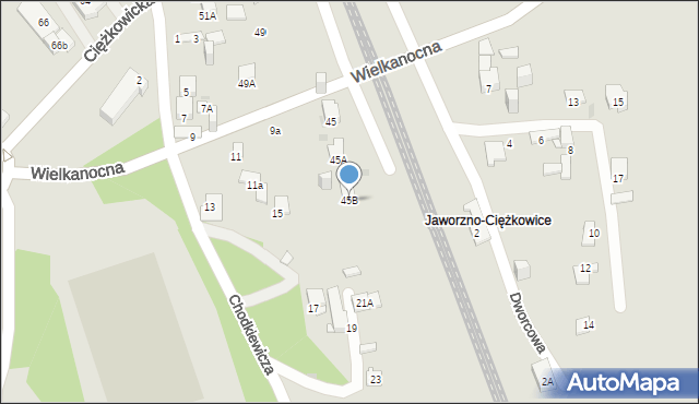 Jaworzno, Ciężkowicka, 45B, mapa Jaworzno