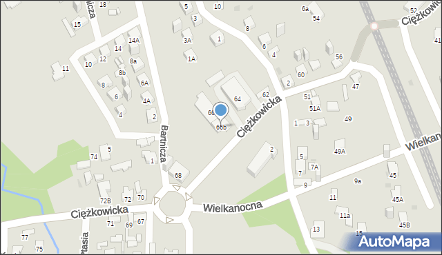 Jaworzno, Ciężkowicka, 66b, mapa Jaworzno