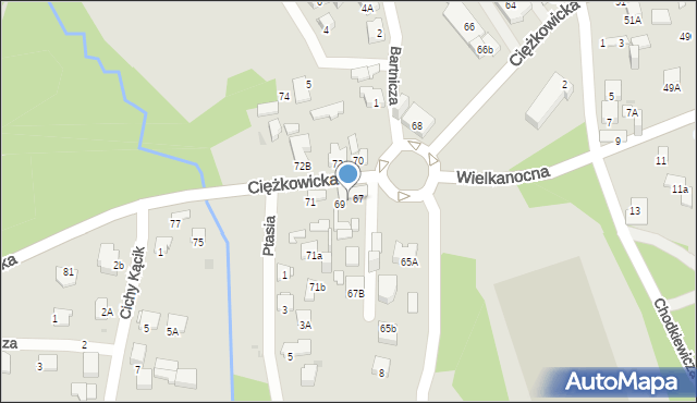 Jaworzno, Ciężkowicka, 67a, mapa Jaworzno