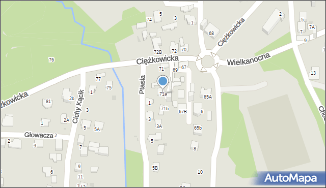 Jaworzno, Ciężkowicka, 71a, mapa Jaworzno