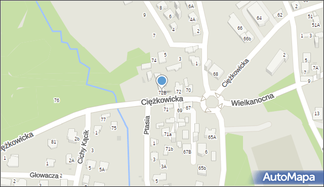 Jaworzno, Ciężkowicka, 72B, mapa Jaworzno