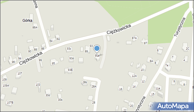 Jaworzno, Ciężkowicka, 91a, mapa Jaworzno