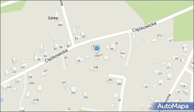 Jaworzno, Ciężkowicka, 93d, mapa Jaworzno