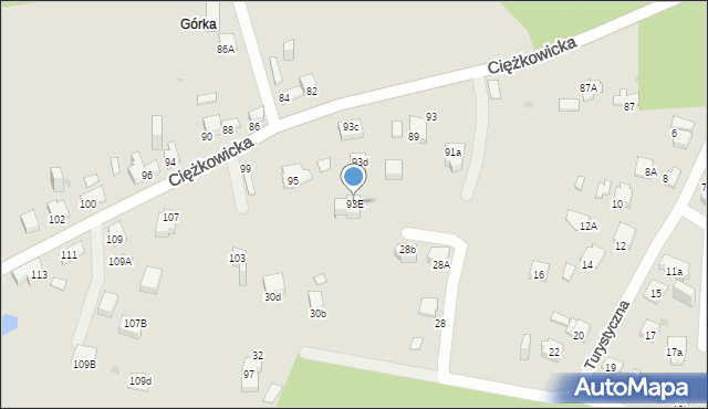 Jaworzno, Ciężkowicka, 93E, mapa Jaworzno