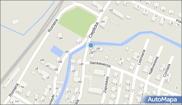 Jelenia Góra, Cieplicka, 148, mapa Jelenia Góra