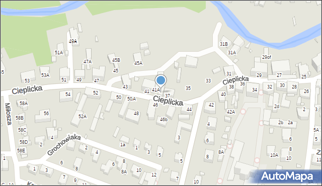 Jelenia Góra, Cieplicka, 39, mapa Jelenia Góra