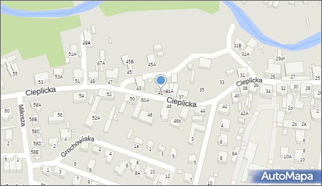 Jelenia Góra, Cieplicka, 41, mapa Jelenia Góra