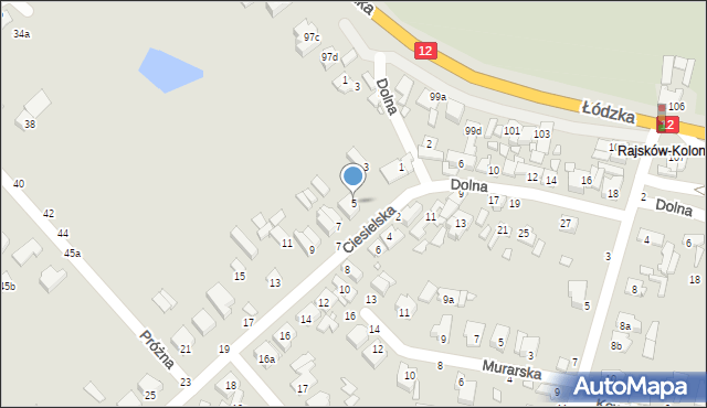 Kalisz, Ciesielska, 5, mapa Kalisza