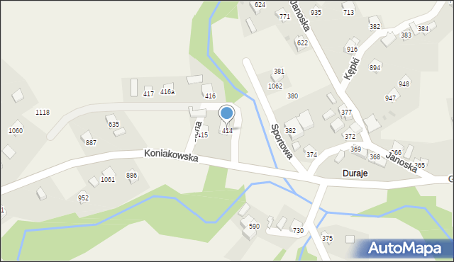 Kamesznica, Cicha, 414, mapa Kamesznica