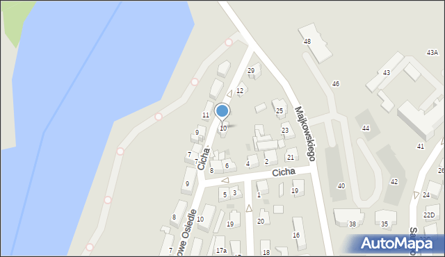 Kartuzy, Cicha, 10, mapa Kartuzy