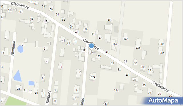 Klaudyn, Ciećwierza Józefa, plut., 37, mapa Klaudyn