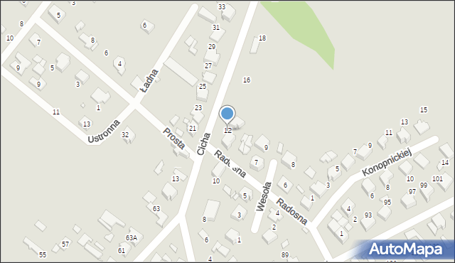 Kłobuck, Cicha, 12, mapa Kłobuck