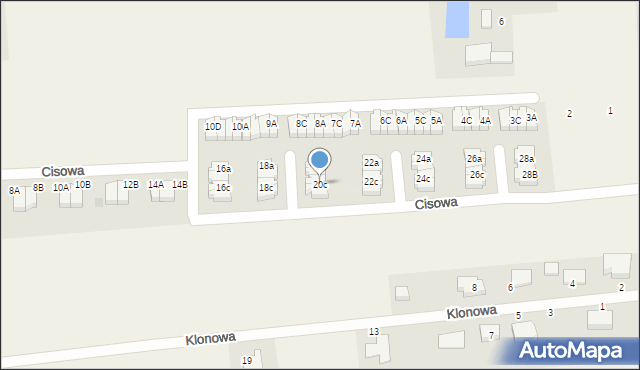 Kobylnica, Cisowa, 20c, mapa Kobylnica