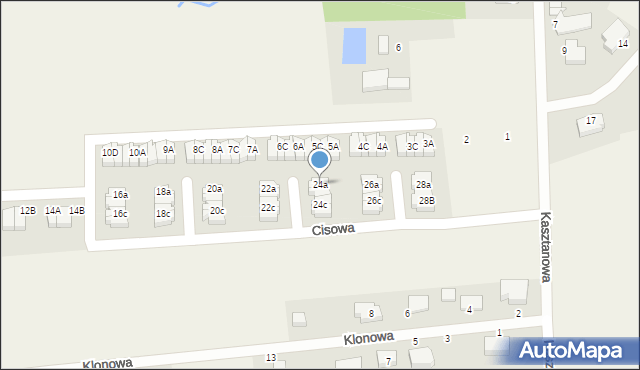 Kobylnica, Cisowa, 24a, mapa Kobylnica