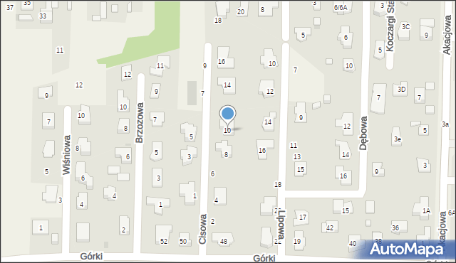 Koczargi Stare, Cisowa, 10, mapa Koczargi Stare