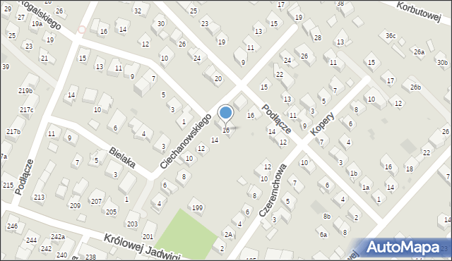 Kraków, Ciechanowskiego Stanisława, 16, mapa Krakowa