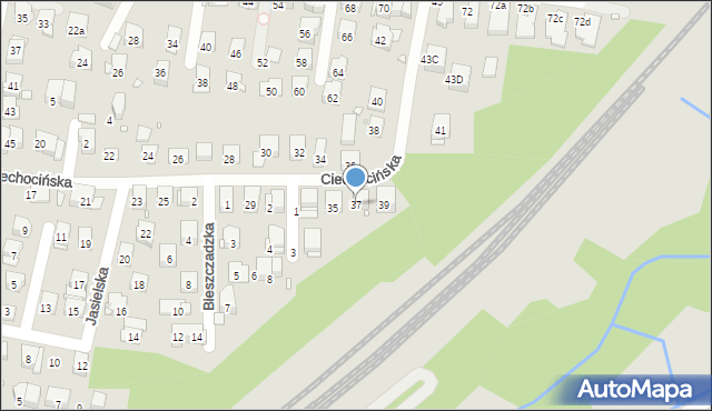 Kraków, Ciechocińska, 37, mapa Krakowa