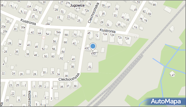 Kraków, Ciechocińska, 43D, mapa Krakowa