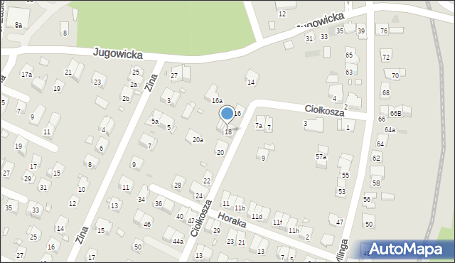 Kraków, Ciołkosza Adama, 18, mapa Krakowa