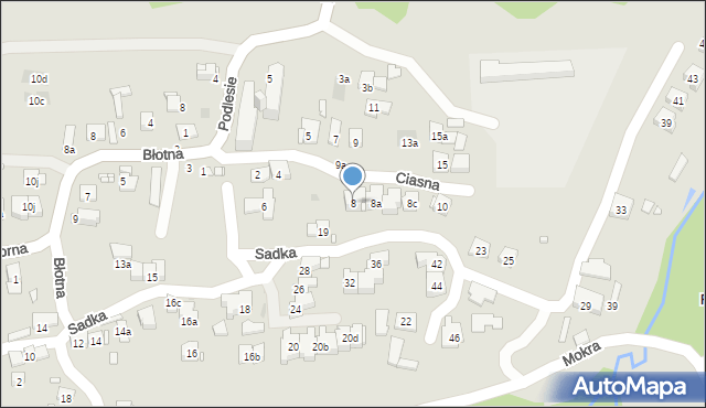 Kraków, Ciasna, 8, mapa Krakowa