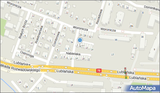 Kraków, Ciołkowskiego Konstantego, 4, mapa Krakowa