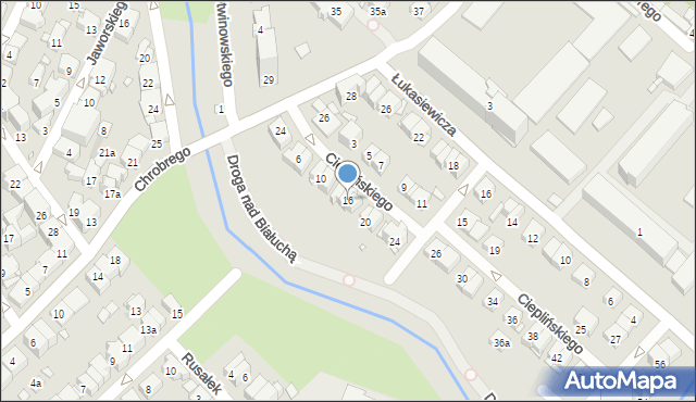 Kraków, Cieplińskiego Łukasza, 16, mapa Krakowa