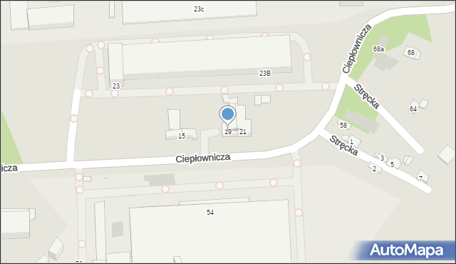 Kraków, Ciepłownicza, 19, mapa Krakowa