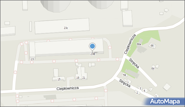 Kraków, Ciepłownicza, 23B, mapa Krakowa