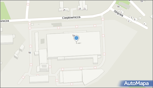 Kraków, Ciepłownicza, 54, mapa Krakowa