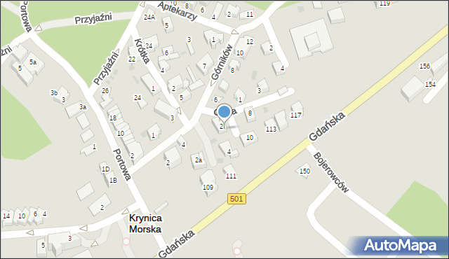 Krynica Morska, Cicha, 6, mapa Krynica Morska