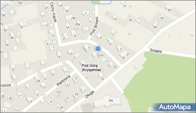 Kryspinów, Cichy Kącik, 3, mapa Kryspinów