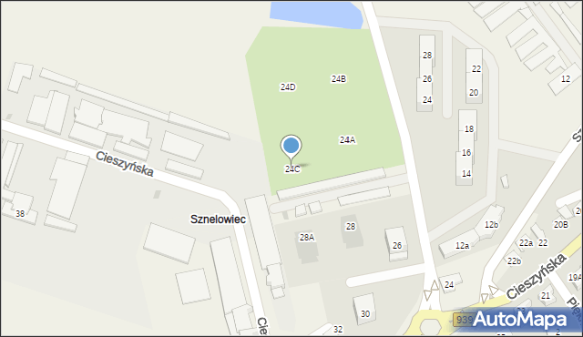 Łąka, Cieszyńska, 24C, mapa Łąka