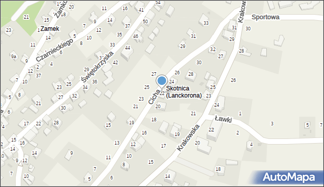 Lanckorona, Cicha, 22, mapa Lanckorona