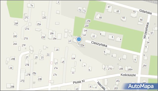 Legionowo, Cieszyńska, 13, mapa Legionowo