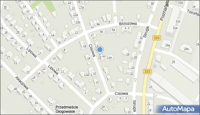Legnica, Cisowa, 11, mapa Legnicy