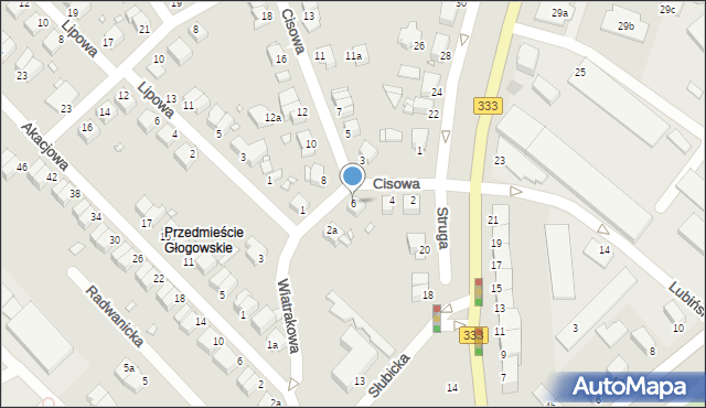 Legnica, Cisowa, 6, mapa Legnicy