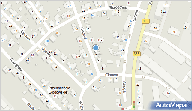 Legnica, Cisowa, 7, mapa Legnicy